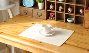 棉麻布艺素色欧式餐桌垫西餐垫，隔热垫碗垫盘垫杯垫白色