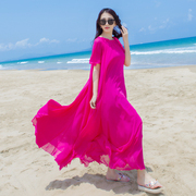 三亚大码连衣裙沙滩裙，200斤女胖mm夏波西米亚，海边度假显瘦仙