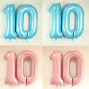 40寸访美数字铝膜气球 糖果粉色尼蓝大号数字10派对气球 装饰气球