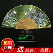 款！中国风扇子女式女款杭州古典女扇 日式古风折扇丝绸扇子