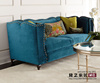 美式乡村蓝色绒布软包沙发欧式简约小户型客厅布艺三人位沙发订制