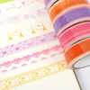 手工装饰胶带彩色花边，透明蕾丝胶带相册，diy装饰创意图案手帐胶带