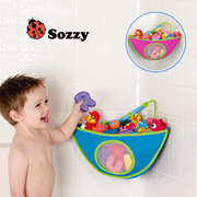 宝宝洗澡玩具收纳袋sozzy浴室，角落洗澡玩具，整理储物袋防水带吸盘