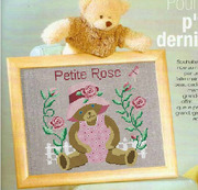 正宗dmc法国十字绣欧美版，小熊与玫瑰花，动物系列精准印花