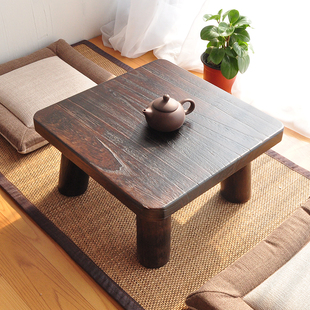 日式烧桐木小方桌，简约榻榻米飘窗桌子小茶几，矮桌子实木地桌