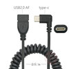 弹簧Type-c弯头转接USB2.0母短线安卓OTG转接头安卓手机U盘转换。
