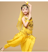 印度舞服装女童肚皮舞2021民族幼儿新疆舞套装演出服六一h005