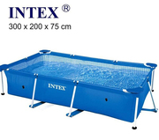 INTEX长方形支架游泳池儿童大型成人家庭戏水池简易养鱼池