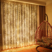led星星灯窗帘灯瀑布彩灯闪灯串灯主播背景装饰房间布置创意卧室
