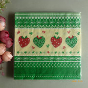 出口美国印花餐巾纸手帕纸，艺术纸巾下午茶专用餐垫圣诞果20张