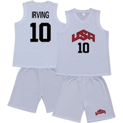 USA美国梦十二梦之队球衣10号欧文篮球服亲子套装 加肥加大码