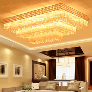 客厅灯长方形水晶灯轻奢高档欧式大厅主灯现代简约餐厅吸顶灯