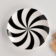 创意甜品盘点心盘菜盘陶瓷平盘卡通碟子8英寸点心水果牛排盘子