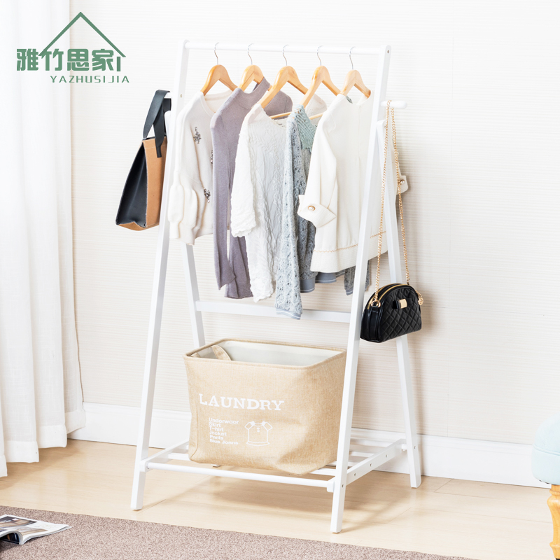 Coat rack to ground Clothes hanger bedroom originality fold solid wood simple and easy Floor type coat hanger household Clothes rackin the Residential furniture , Shelf , Coat Rack category - from Buy2taobao.com to provide professional Taobao agent buy service