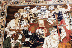 新疆艺术挂毯客厅卧室壁挂高级混纺挂毯十二木卡姆新疆餐厅装饰画