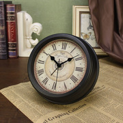 定制美式桌面时钟摆件客厅家用小型座钟厨房迷你挂钟创意复古闹钟