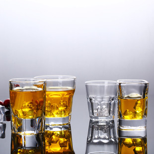 酒吧ktv加厚耐热八角杯，茶杯啤酒杯洋酒杯，烈酒杯钢化玻璃杯子