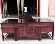 红木家具老挝大红酸枝黑料办公桌大班台2.2米书桌交趾黄檀电脑桌
