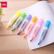 满25 得力S625彩色荧光笔 学生办公标记笔记号笔彩色笔划线笔