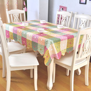 桌布防水防油长方形防烫餐桌台布正方形，家用田园圆茶几布