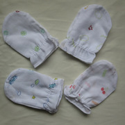 婴儿手套 防抓 新生儿纯棉薄款纱布手套0-3个月宝宝纱布防抓手套