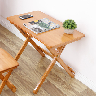 儿童学习桌可升降折叠桌子，便携实木方桌，简约餐桌书桌写字桌台