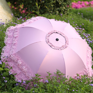 韩版女神伞蕾丝花边折叠雨伞，遮阳防晒伞防紫外线太阳伞晴雨两用伞
