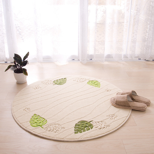 威海地毯工坊波浪纹梳妆台地毯客厅卧室象牙白色圆形地毯浅咖啡色