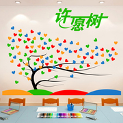 许愿树爱心树教室装饰文化墙贴画幼儿园墙面班级心愿墙成长树贴纸