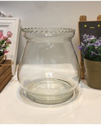 玻璃透明花瓶客厅摆件，现代简约插花水培富贵竹，百合干花落地饰品