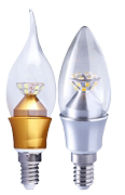 LED蜡烛灯 E14螺口 5w水晶灯光源钻石尖泡拉尾节能灯泡