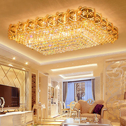 豪华大气客厅灯长方形水晶吸顶灯现代简约别墅大厅餐厅灯欧式