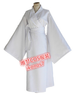 野良神雪音cos服白色，浴衣和服cosplay服装，万用纯白色可换颜色