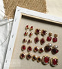欧美古董vintage复古宫廷红色，树脂宝石气质，耳夹夸张无耳洞耳环女