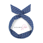 acane波点牛仔复古小清新可爱甜美韩国日系兔耳朵铁丝发带箍饰品