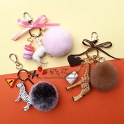 日本正版动物长颈鹿斑马奶牛钥匙扣女包包挂件汽车钥匙链创意礼物