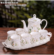 定制简约 欧式礼盒装带托盘家用茶壶茶杯陶瓷整套茶具茶盘套装议