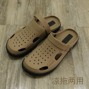 越南温突男士拖鞋凉鞋两用夏季潮男户外透气洞洞鞋包头罗马鞋