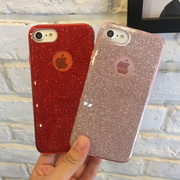 适用于iphone6s手机壳xsmax闪粉保护壳8plus苹果xr大红女款7大红