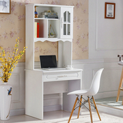 欧式书桌书架组合地中海80cm小户型，写字学习桌台式家用白色电脑桌