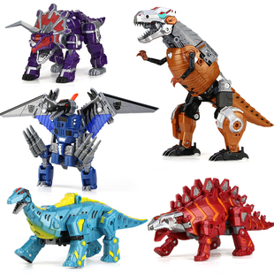 变形玩具恐龙合体金刚霸王龙模型，拼装工程车机器人4儿童8男孩5岁6