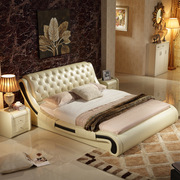 软床真皮双人床1.5m1.8m米乳胶床垫储物主卧婚床现代简约席梦思床