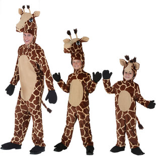 cos服全套万圣节儿童节动物，服非洲长颈鹿儿童，成人长颈鹿亲子服