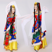 民族舞蹈服水袖藏族舞蹈，演出服装藏袍西藏舞服水袖表演服饰女