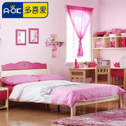 多喜爱松木家具 1.2米儿童床 实木床 单人床 原木色小床