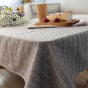 现代简约日式条纹桌布布艺长方形，茶几纯色素色，棉麻桌布方形餐桌布