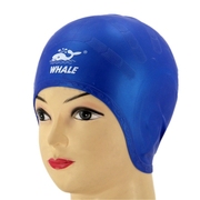 鲸鱼 护耳游泳帽 男 女儿童 长发加大防水硅胶舒适不勒头泳帽