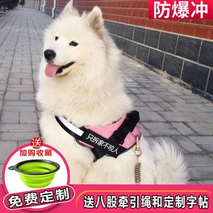 k9狗狗胸背带背心式，牵引绳中大型犬，金毛阿拉斯加萨摩耶用品狗链子