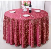 酒店桌布餐桌布圆形方形长方形台布桌布台裙套色勾花酒红色藏蓝色