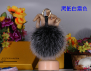韩国创意可爱水钻天使汽车钥匙扣女包挂件狐狸毛球钥匙链吊坠